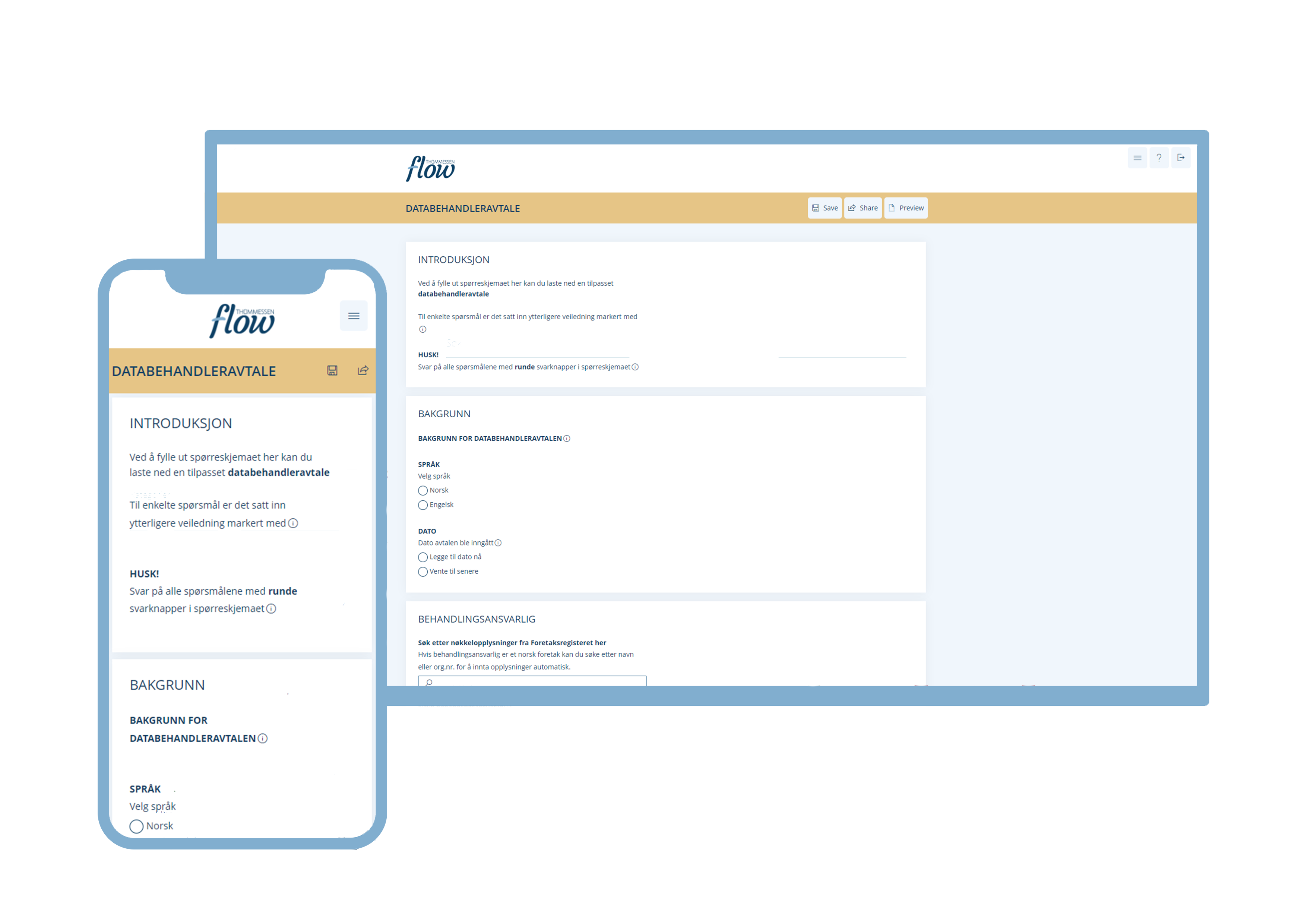 Skjerm dokumentautomatisering PC mobil